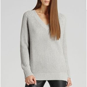 REISS WILLASTON SPARKLE GRAY/ BEIGE CHUNKY SWEATER